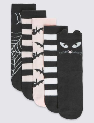 5 Pairs of Freshfeet&trade; Cotton Rich Halloween Socks